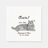 カスタムペットパーソナライズされたシンプル結婚の スタンダードカクテルナプキン (正面)