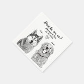 カスタムペットパーソナライズされたシンプル結婚の スタンダードカクテルナプキン (角)