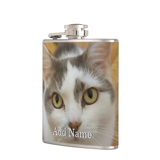 カスタムペットファミリーフォト文字フラパーソナライズされたスク フラスク (左)