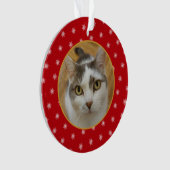 カスタムペットファミリーフォト クリスマスホリデー オーナメント (正面)