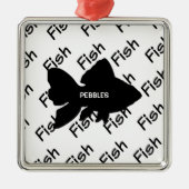 カスタムペットフィッシュシルエット メタルオーナメント (正面)