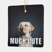 カスタムペットフォおもしろいトマッシュカットミームスタイル セラミックオーナメント (左)