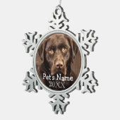 カスタムペットフォトキープサケホリデーオーナメント スノーフレークピューターオーナメント (右)