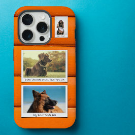 カスタムペットフォトコラージュオレンジ iPhone 15 PROケース