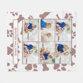 カスタムペットフォトコラージュ名ポープリントドッグ恋人 フリースブランケット (正面(横))