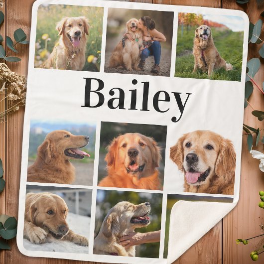 カスタムペットフォトコラージュ犬パーソナライズされた恋人 シェルパブランケット