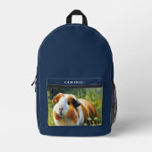 カスタムペットフォトネイビーブルー プリントバックパック (正面)