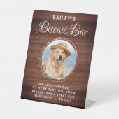 カスタムペットフォトビスケットドッグトリート結婚式の引き出物 台座サイン (正面)