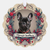 カスタムペットフォトホリデー写真グリーティングキープサケ オーナメントカード (正面)