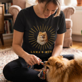カスタムペットフォトTシャツ、サン・バースト・ドッグママ Tシャツ