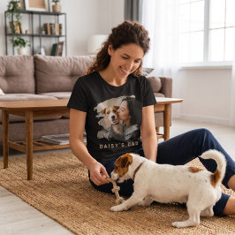 カスタムペットフォトTシャツ 犬のお父さんブラシ Tシャツ