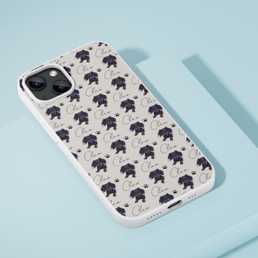 カスタムペットポートレートと台本の名前ペット愛好家 iPhoneケース