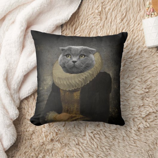 カスタムペットポートレートの絵画レディーラッフル クッション (ブランケット)