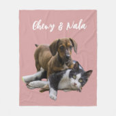 カスタムペットポートレートプレゼントパーソナライズされた- Dog Photo フリースブランケット (正面)