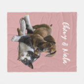 カスタムペットポートレートプレゼントパーソナライズされた- Dog Photo フリースブランケット (正面(横))