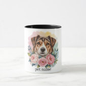 カスタムペットポートレートマパーソナライズされたグ – 犬または猫 マグカップ (中央)