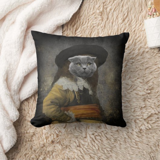 カスタムペットポートレート絵画のアンティークファンシーマン クッション (ブランケット)