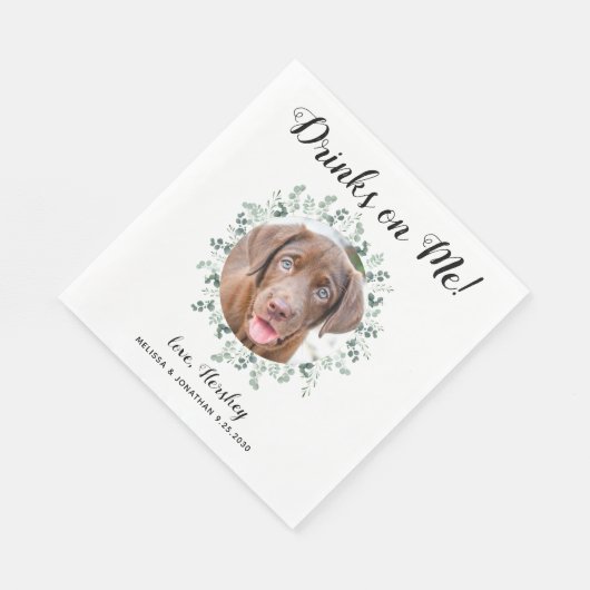 カスタムペットユーカリプトゥスオープンバードッグ結婚ズ スタンダードランチョンナプキン (角)