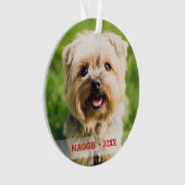 カスタムペット写真かわいい犬キャットクリスマスツリー オーナメント (正面)