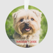 カスタムペット写真かわいい犬キャットクリスマスツリー オーナメント (正面)