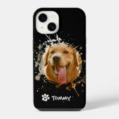 カスタムペット写真と名前のスマホケース - モダンなデザイン iPhoneケース (裏面)