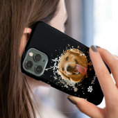 カスタムペット写真と名前のスマホケース - モダンなデザイン iPhoneケース