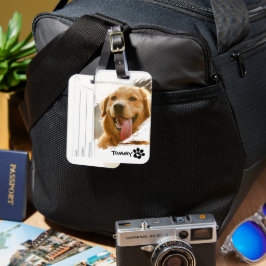 カスタムペット写真と名前の荷物タグ - 旅行ギフト ラゲッジタグ