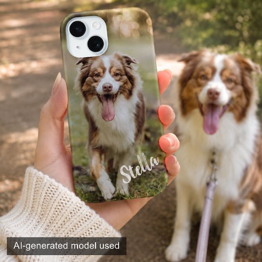 カスタムペット写真と名前入り Case-Mate iPhoneケース