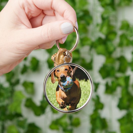 カスタムペット写真と文字パーソナライズされた キーホルダー (手)