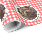 カスタムペット写真カントリー赤バッファローチェックのプレイド ラッピングペーパー (ロールコーナー)
