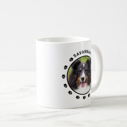 カスタムペット写真テンプレートとポーズ&文字 コーヒーマグカップ (正面右)