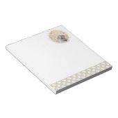 カスタムペット写真テンプレート&ホワイトポーズオンベージュ ノートパッド (アングル)