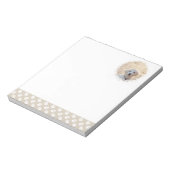 カスタムペット写真テンプレート&ホワイトポーズオンベージュ ノートパッド (回転)