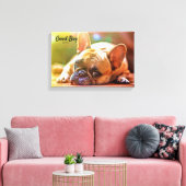 カスタムペット写真デート記念写真フレンチー キャンバスプリント (インサイチュ (リビング))