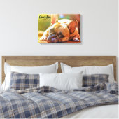 カスタムペット写真デート記念写真フレンチー キャンバスプリント (インサイチュ (寝室))