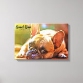 カスタムペット写真デート記念写真フレンチー キャンバスプリント (正面)