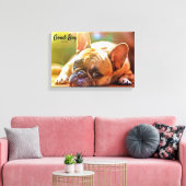カスタムペット写真デート記念写真フレンチー キャンバスプリント (インサイチュ (リビング))