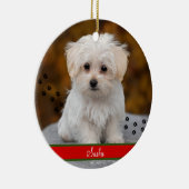 カスタムペット写真パーソナライズされた～両面 セラミックオーナメント (右)