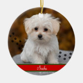 カスタムペット写真パーソナライズされた~両面 セラミックオーナメント (正面)