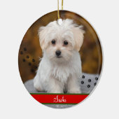 カスタムペット写真パーソナライズされた~両面 セラミックオーナメント (左)