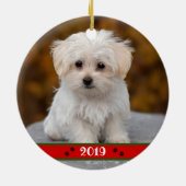 カスタムペット写真パーソナライズされた~両面 セラミックオーナメント (裏面)