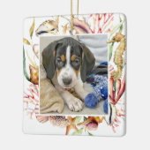 カスタムペット写真ビーチクリスマス セラミックオーナメント (左)