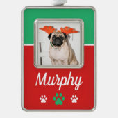 カスタムペット写真ポープリントオーナメント シルバープレートフレームオーナメント (正面)