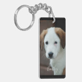 カスタムペット写真モダンシンプルパーソナライズされた キーホルダー (正面左)