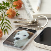 カスタムペット写真モダンシンプルパーソナライズされた キーホルダー (正面右)