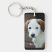 カスタムペット写真モダンシンプルパーソナライズされた キーホルダー (正面)