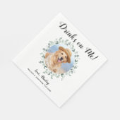カスタムペット写真ユーカリ犬の結婚オープンバー スタンダードランチョンナプキン (角)