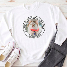 カスタムペット写真入りTシャツ 猫の飼い主です スウェットシャツ