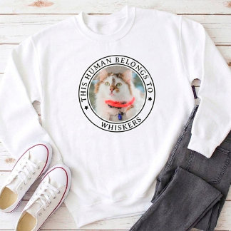 カスタムペット写真入りTシャツ 猫の飼い主です スウェットシャツ