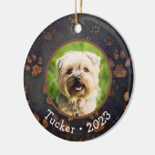 カスタムペット写真名年陶磁オーナメント セラミックオーナメント (左)
